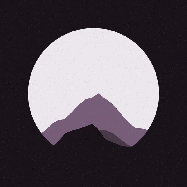 Colorate Montagne Rocciose Silhouette Arte Logo Disegno Illustrazione — Vettoriale Stock