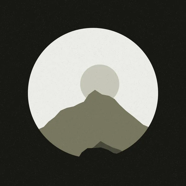 Montagnes Rocheuses Silhouette Art Logo Conception Illustration — Image vectorielle