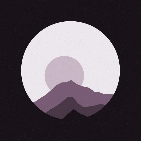 Dağlar Kayalık Siluet Sanat Logosu Tasarımı Illüstrasyonu — Stok Vektör