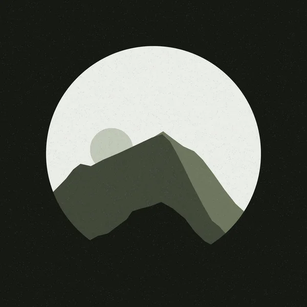 Montanhas Rochosas Coloridas Silhuetas Arte Logotipo Design Ilustração — Vetor de Stock