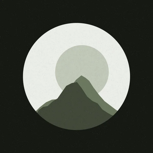 Montagnes Rocheuses Colorées Silhouettes Art Logo Design Illustration — Image vectorielle