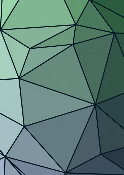 エメラルドグリーン色の低多角形の空間背景 生成的なアートイラスト — ストックベクタ