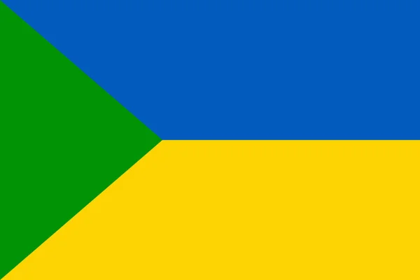 Cunha Verde Ukaine Bandeira Independência Ilustração Habarovsk — Vetor de Stock
