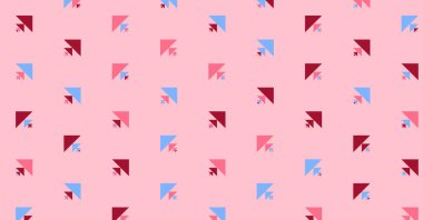 Soyut renkli yarım ton geometrik üretken sanat arka planı, vektör illüstrasyonu 