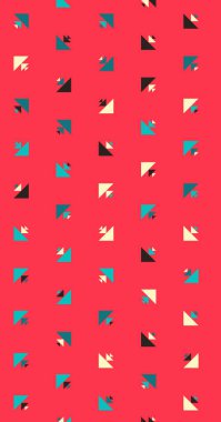 Soyut renkli yarım ton geometrik üretken sanat arka planı, vektör illüstrasyonu 