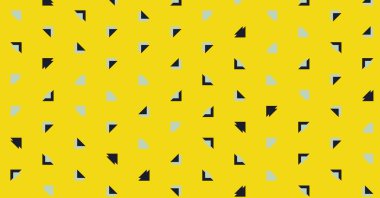 Çoklu üçgenden yapılmış ok şekilli yatay vektör şablonu. Düz arkaplan ile üretken sanat 