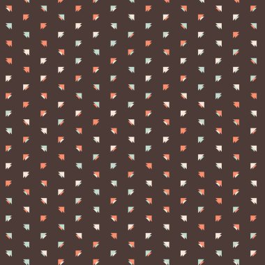 Kare vektör şablonu ve birden fazla üçgenden yapılmış ok figürleri. Düz arkaplan ile üretken sanat 