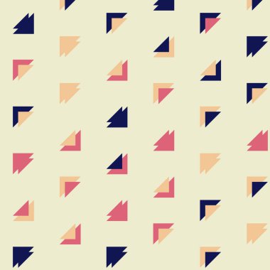 Kare vektör şablonu ve birden fazla üçgenden yapılmış ok figürleri. Düz arkaplan ile üretken sanat 