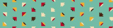 Çoklu üçgenden yapılmış ok şekilli yatay vektör şablonu. Düz arkaplan ile üretken sanat 