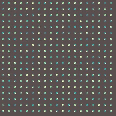 Kare vektör şablonu ve birden fazla üçgenden yapılmış ok figürleri. Düz arkaplan ile üretken sanat 