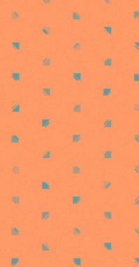 Renkli üçgenlerden yapılmış yerli görünümlü şekillerin vektör şablonu. Basit arkaplanı olan üretken sanat  