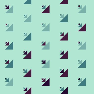 Kare vektör şablonu ve birden fazla üçgenden yapılmış ok figürleri. Düz arkaplan ile üretken sanat 