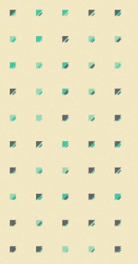 Renkli üçgenlerden yapılmış yerli görünümlü şekillerin vektör şablonu. Basit arkaplanı olan üretken sanat  