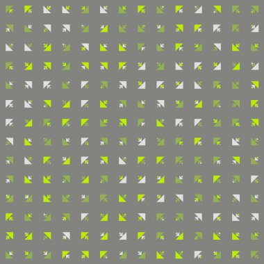 Kare vektör şablonu ve birden fazla üçgenden yapılmış ok figürleri. Düz arkaplan ile üretken sanat 