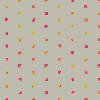 Kare vektör şablonu ve birden fazla üçgenden yapılmış ok figürleri. Düz arkaplan ile üretken sanat 