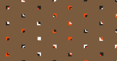 Çoklu üçgenden yapılmış ok şekilli yatay vektör şablonu. Düz arkaplan ile üretken sanat 