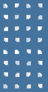 Çoklu üçgenden yapılmış ok şekilli dikey vektör şablonu. Düz arkaplan ile üretken sanat 