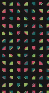 Çoklu üçgenden yapılmış ok şekilli dikey vektör şablonu. Düz arkaplan ile üretken sanat 