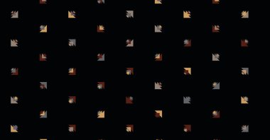 Çoklu üçgenden yapılmış ok şekilli yatay vektör şablonu. Düz arkaplan ile üretken sanat 