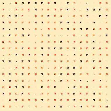 Kare vektör şablonu ve birden fazla üçgenden yapılmış ok figürleri. Düz arkaplan ile üretken sanat 