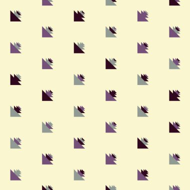 Kare vektör şablonu ve birden fazla üçgenden yapılmış ok figürleri. Düz arkaplan ile üretken sanat 