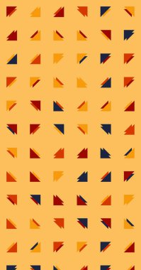 Çoklu üçgenden yapılmış ok şekilli dikey vektör şablonu. Düz arkaplan ile üretken sanat 