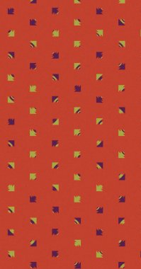 Renkli üçgenlerden yapılmış yerli görünümlü şekillerin vektör şablonu. Basit arkaplanı olan üretken sanat  