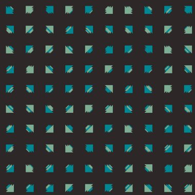 Kare vektör şablonu ve birden fazla üçgenden yapılmış ok figürleri. Düz arkaplan ile üretken sanat  