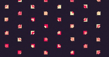 Renkli üçgenlerden oluşan rastgele soyut yerli görünümlü figürler. Sade arkaplanda duvar kağıdı ya da tekstil şablonu 