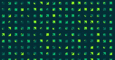 Renkli üçgenlerden oluşan rastgele soyut yerli görünümlü figürler. Sade arkaplanda duvar kağıdı ya da tekstil şablonu 