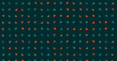 Çoklu üçgenden yapılmış ok şekilli yatay vektör şablonu. Düz arkaplan ile üretken sanat 