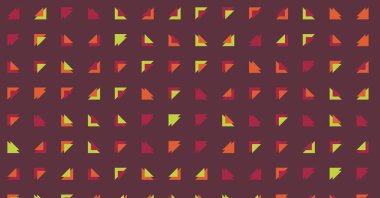 Çoklu üçgenden yapılmış ok şekilli yatay vektör şablonu. Düz arkaplan ile üretken sanat 