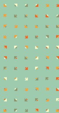 Çoklu üçgenden yapılmış ok şekilli dikey vektör şablonu. Düz arkaplan ile üretken sanat 