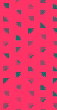 Renkli üçgenlerden oluşan rastgele soyut yerli görünümlü figürler. Sade arkaplanda duvar kağıdı ya da tekstil şablonu 