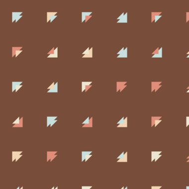 Kare vektör şablonu ve birden fazla üçgenden yapılmış ok figürleri. Düz arkaplan ile üretken sanat 