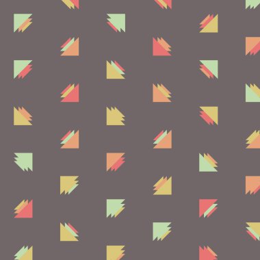 Kare vektör şablonu ve birden fazla üçgenden yapılmış ok figürleri. Düz arkaplan ile üretken sanat 