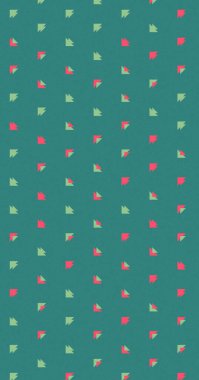 Renkli üçgenlerden oluşan rastgele soyut yerli görünümlü figürler. Sade arkaplanda duvar kağıdı ya da tekstil şablonu 