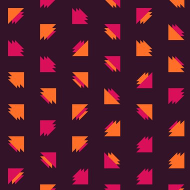 Kare vektör şablonu ve birden fazla üçgenden yapılmış ok figürleri. Düz arkaplan ile üretken sanat 