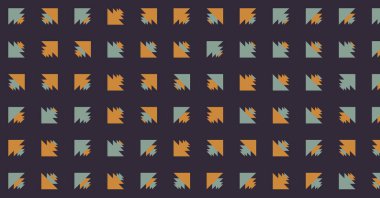 Birden fazla üçgenden oluşan yatay vektör şablonu. Düz arkaplan ile üretken sanat 