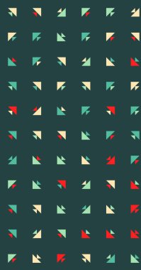 Çoklu üçgenden yapılmış ok şekilli dikey vektör şablonu. Düz arkaplan ile üretken sanat  