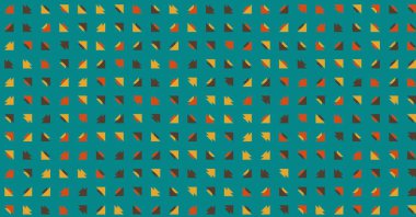 Üçgenlerden oluşan soyut şekillerle yatay vektör şablonu. Düz arkaplanda üretken sanat