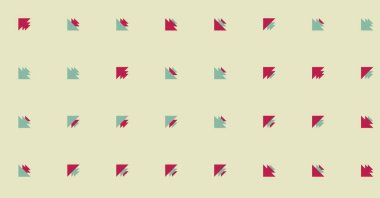 Üçgenlerden oluşan soyut şekillerle yatay vektör şablonu. Düz arkaplanda üretken sanat