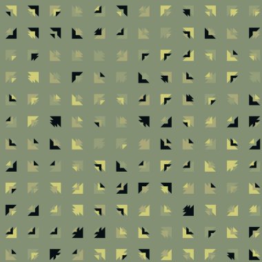 Birden fazla üçgenden oluşan kare vektör şablonu. Düz arkaplan ile üretken sanat 