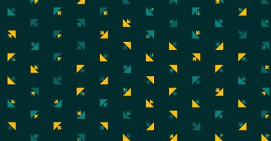 Soyut üçgenlerden yapılmış yatay vektör şablonu. Düz arkaplan ile üretken sanat  