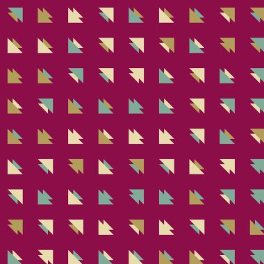 Kare vektör şablonu ve birden fazla üçgenden yapılmış ok figürleri. Düz arkaplan ile üretken sanat 