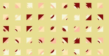 Çoklu üçgenden yapılmış ok şekilli yatay vektör şablonu. Düz arkaplan ile üretken sanat 