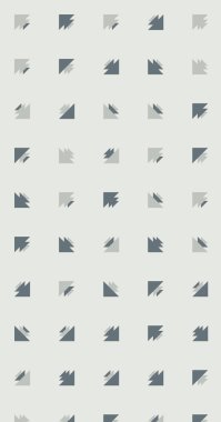 Birden fazla üçgenden oluşan uzun dikey vektör şablonu. Düz arkaplan ile üretken sanat 