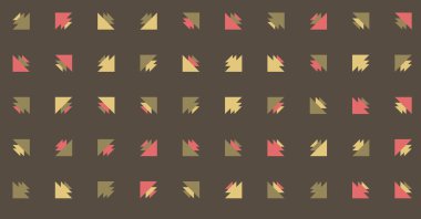 Üçgenlerden oluşan soyut şekillerle yatay vektör şablonu. Düz arkaplanda üretken sanat