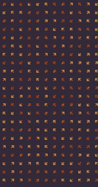 Uzun dikey vektör şablonu ve soyut üçgenlerden oluşan şekiller. Düz arkaplan ile üretken sanat  