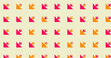 Çoklu üçgenden yapılmış ok şekilli yatay vektör şablonu. Düz arkaplan ile üretken sanat  